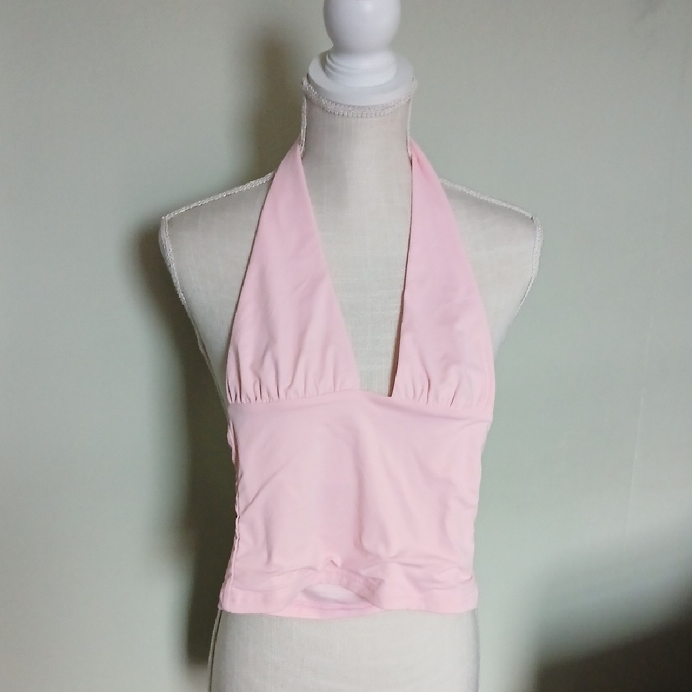 White Fox Boutique Pink Halter Top Size XS